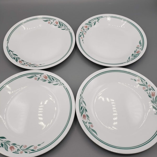 Replacement Corelle by Corning Glass Dinnerware Dishes ~ Set Bread & Butter Plates: Rosemarie or Urban Black or Blue Fleur Swirled Saucers