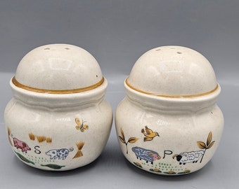 International China Heartland Farmhouse Pastoral Stoneware Dinnerware ~ You Choose Serving: Roly Poly Salt & Pepper Shakers or Gravy Boat