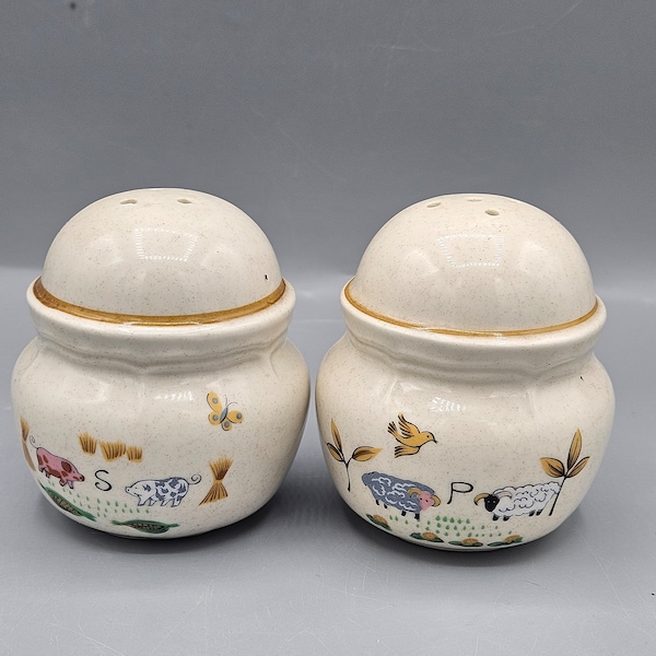 International China Heartland Farmhouse Pastoral Stoneware Dinnerware ~ You Choose Serving: Roly Poly Salt & Pepper Shakers or Gravy Boat