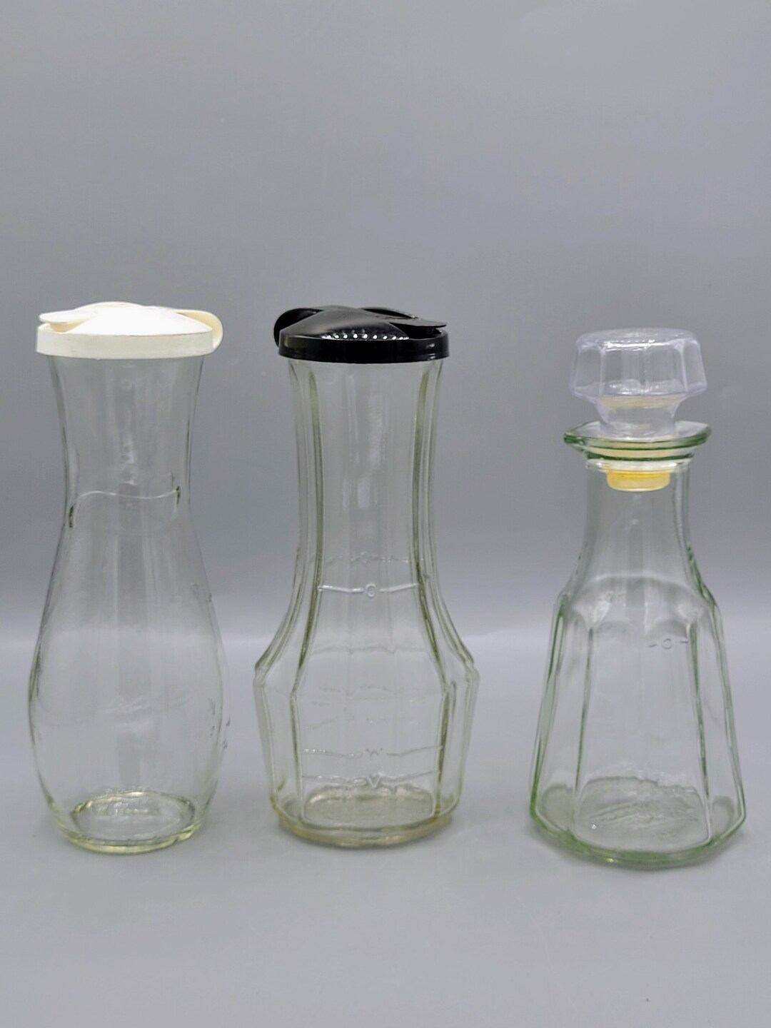 Vintage Glass Good Seasons Cruets You Choose Black Ribbed, White