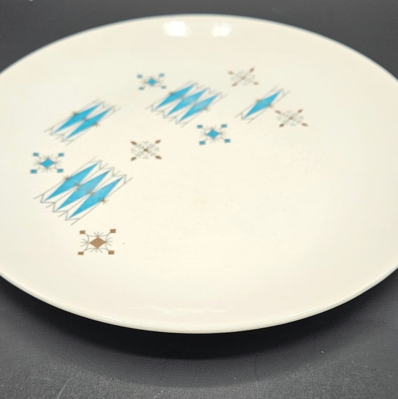 Mt Clemens Modern Blue Dinner Plate ~ MCM Atomic Dinnerware