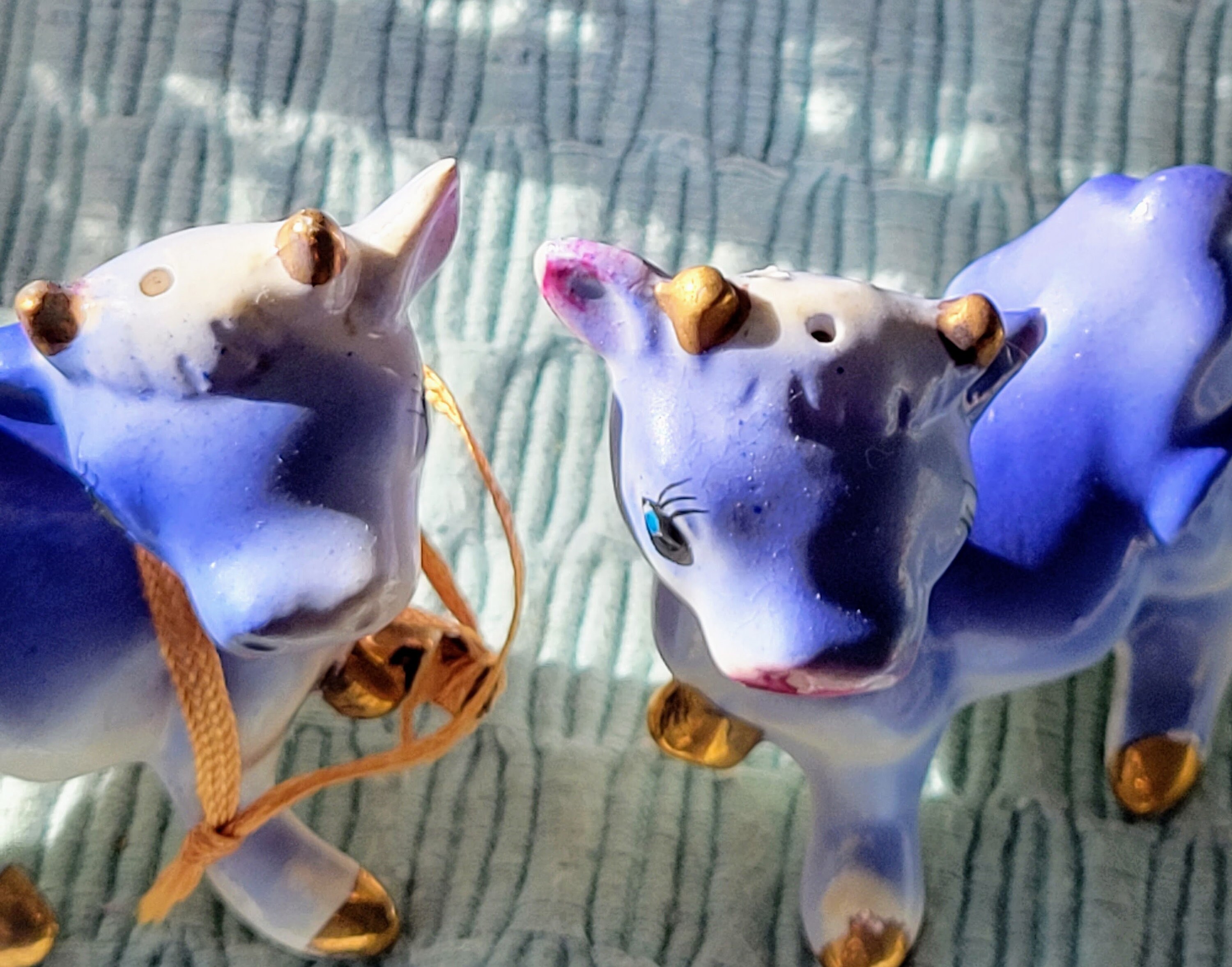 Vintage Cows Salt & Pepper Shaker Set ~ You Choose Purple
