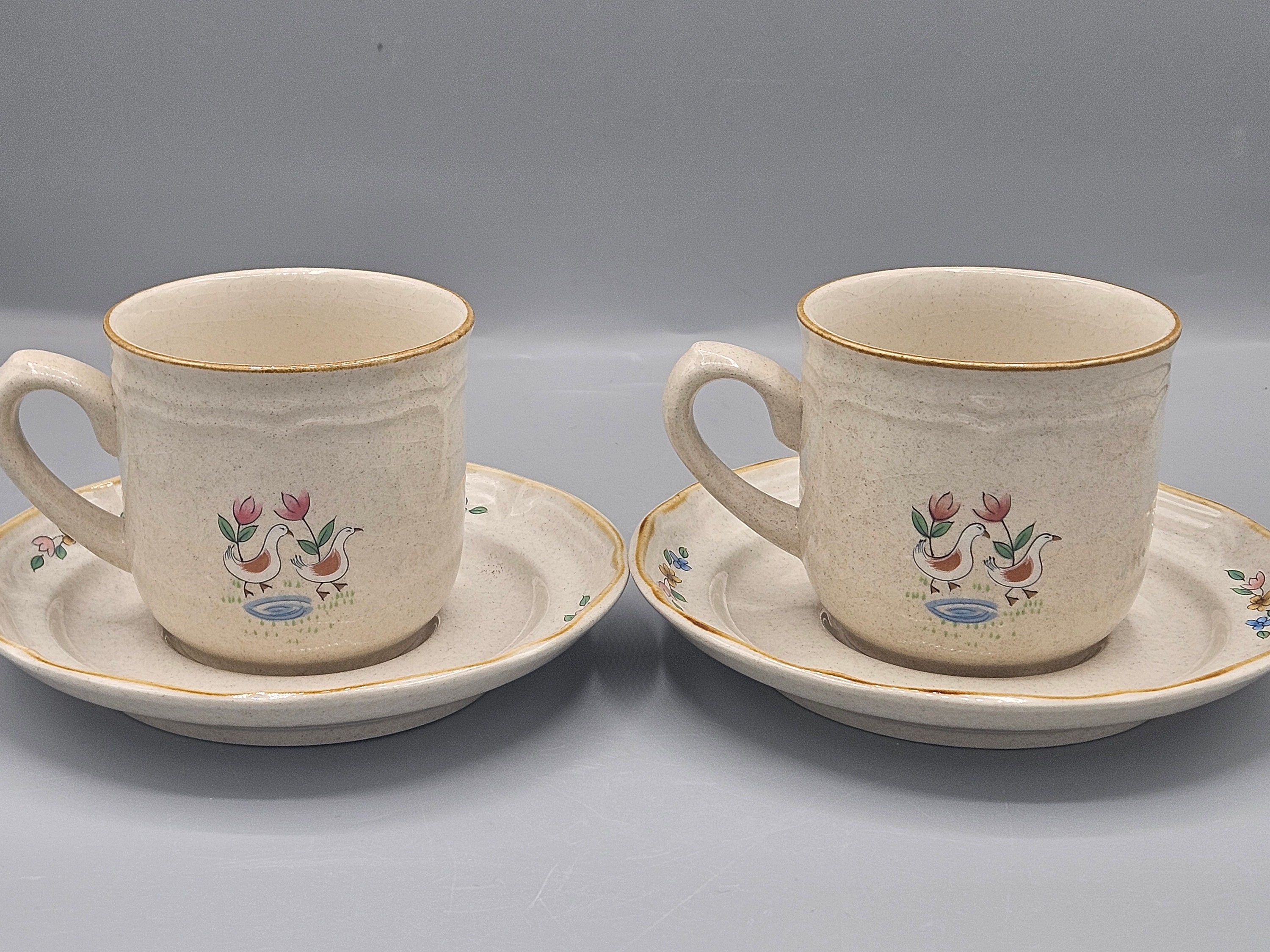 Vintage International China Heartland Stoneware Dinnerware ~ Cups