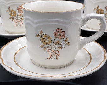 Cordella Collection Burnet Vintage Stoneware Dinnerware  ~ You Choose Dishes: Cereal Bowls, Cup & Saucer Sets, Gravy Boat Saucer, Underplate