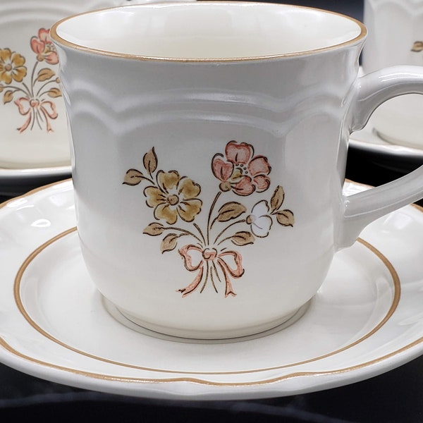 Cordella Collection Burnet Vintage Stoneware Dinnerware  ~ You Choose Dishes: Cereal Bowls, Cup & Saucer Sets, Gravy Boat Saucer, Underplate