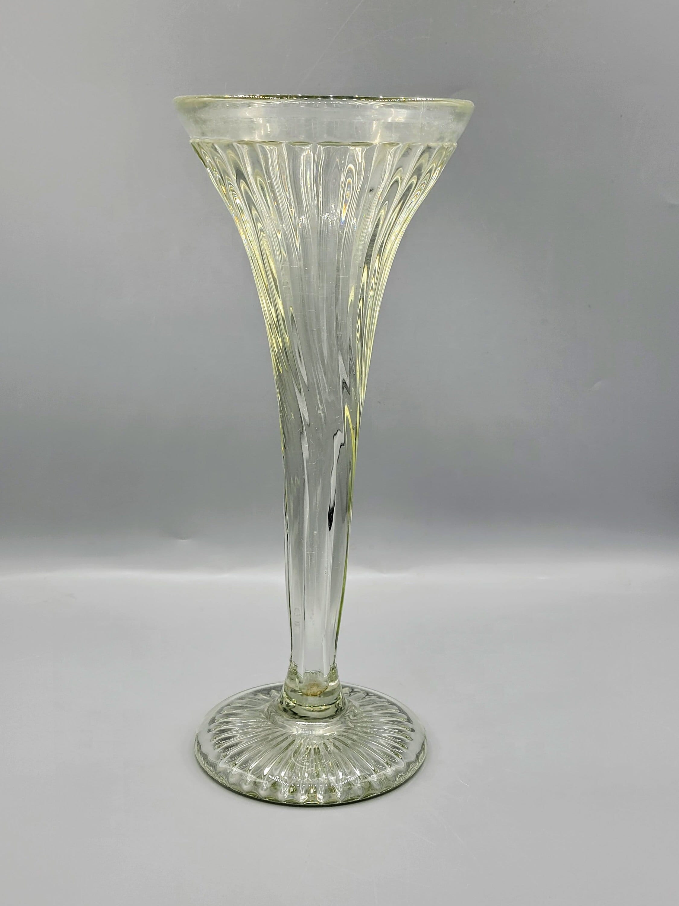 1920's New Martinsville Shelf Divider ~ Large, Heavy Glass Shelf