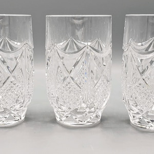 Mid Century Nachtmann Fine German Crystal Eduard, zestaw 3 kieliszków do koktajli Lowball ~ szlif diamentowy, gadżety ~ elegancki wózek barowy MCM Home Barware