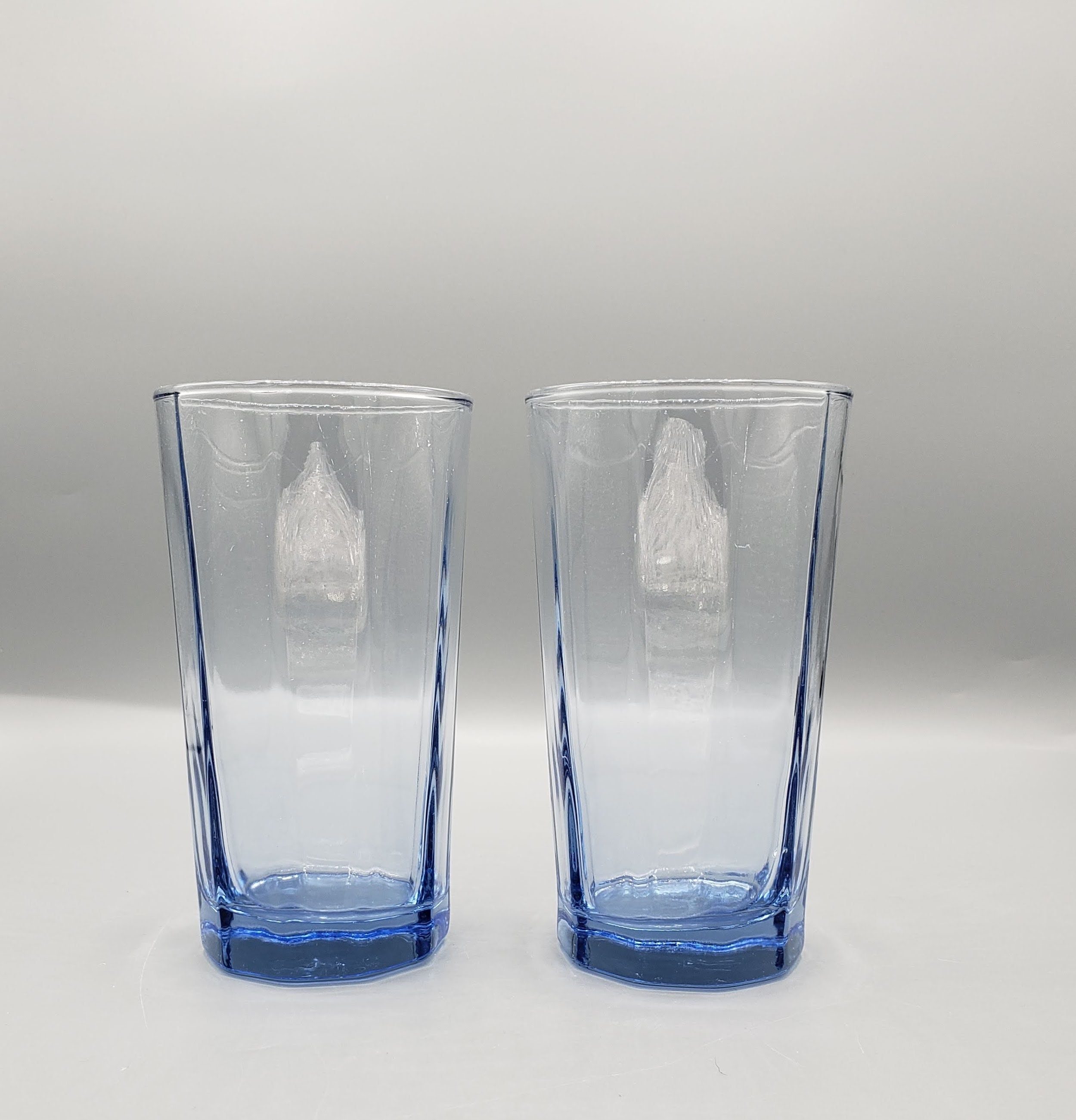 Anchor Hocking Vintage Reflections Blue Tumblers ~ Set of 4