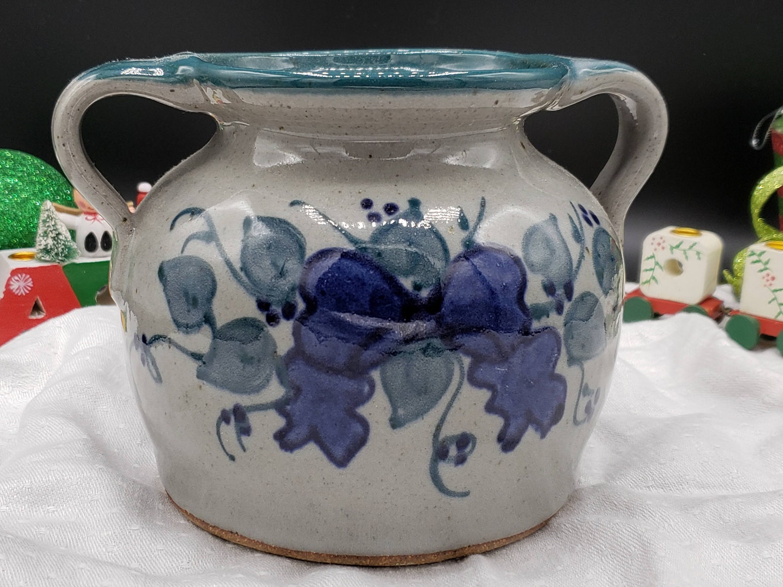 Great Bay Pottery NH Stoneware Bean Pot Double Handled Etsy