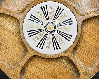 木製 膳 10枚セット ☆昭和レトロ☆中古品 Sero Wood, Japan Mid Century Serving Pieces With Hand Painted