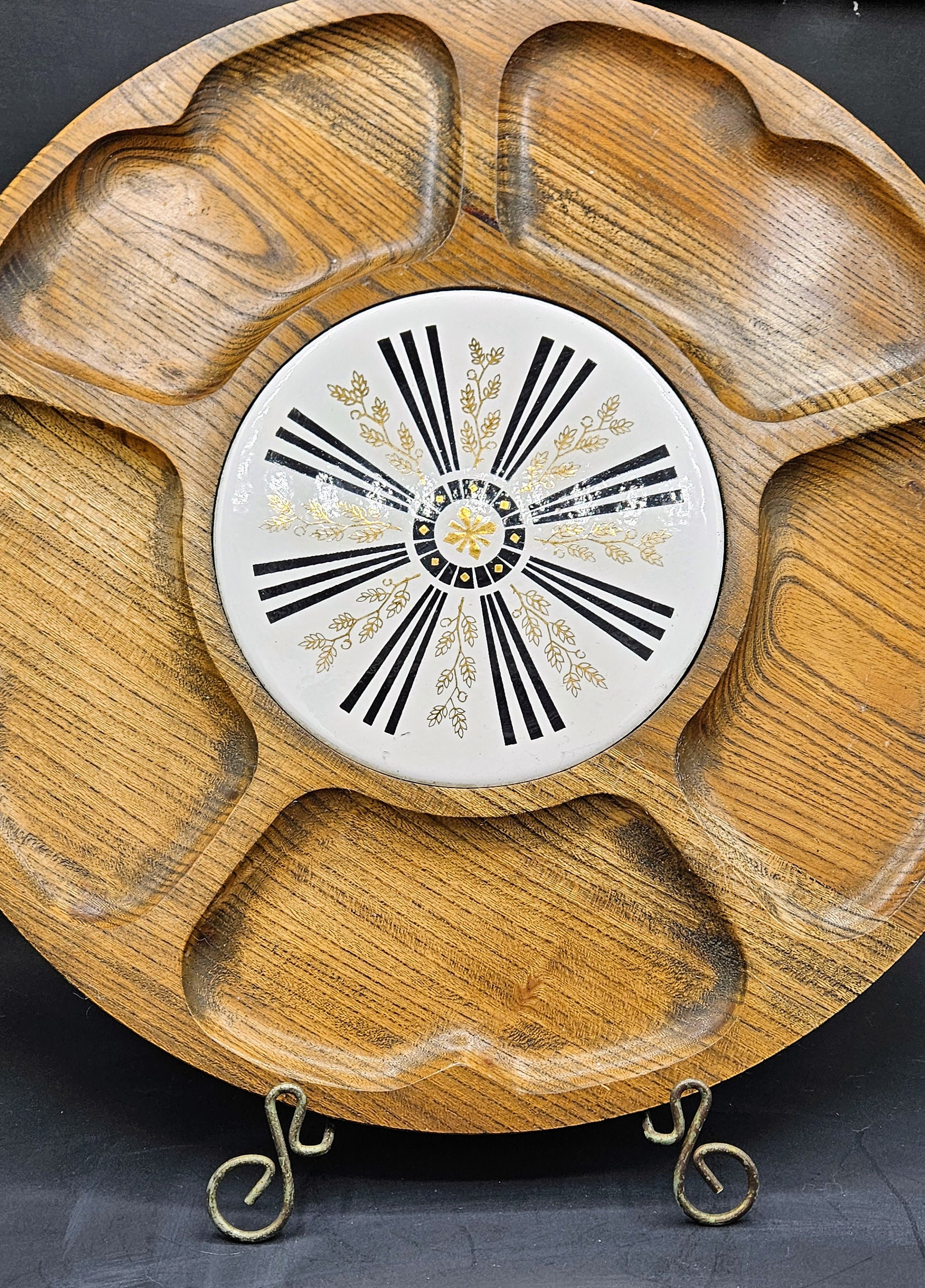 Sero Wood, Japan Mid Century Serving Pieces With Hand Painted