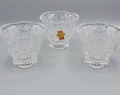 Anna Hutte Bleikristall Set of 3 German Lead Crystal Fruit or Dessert Cups Formal Dinner Table Service European Shabby Chic Vibes