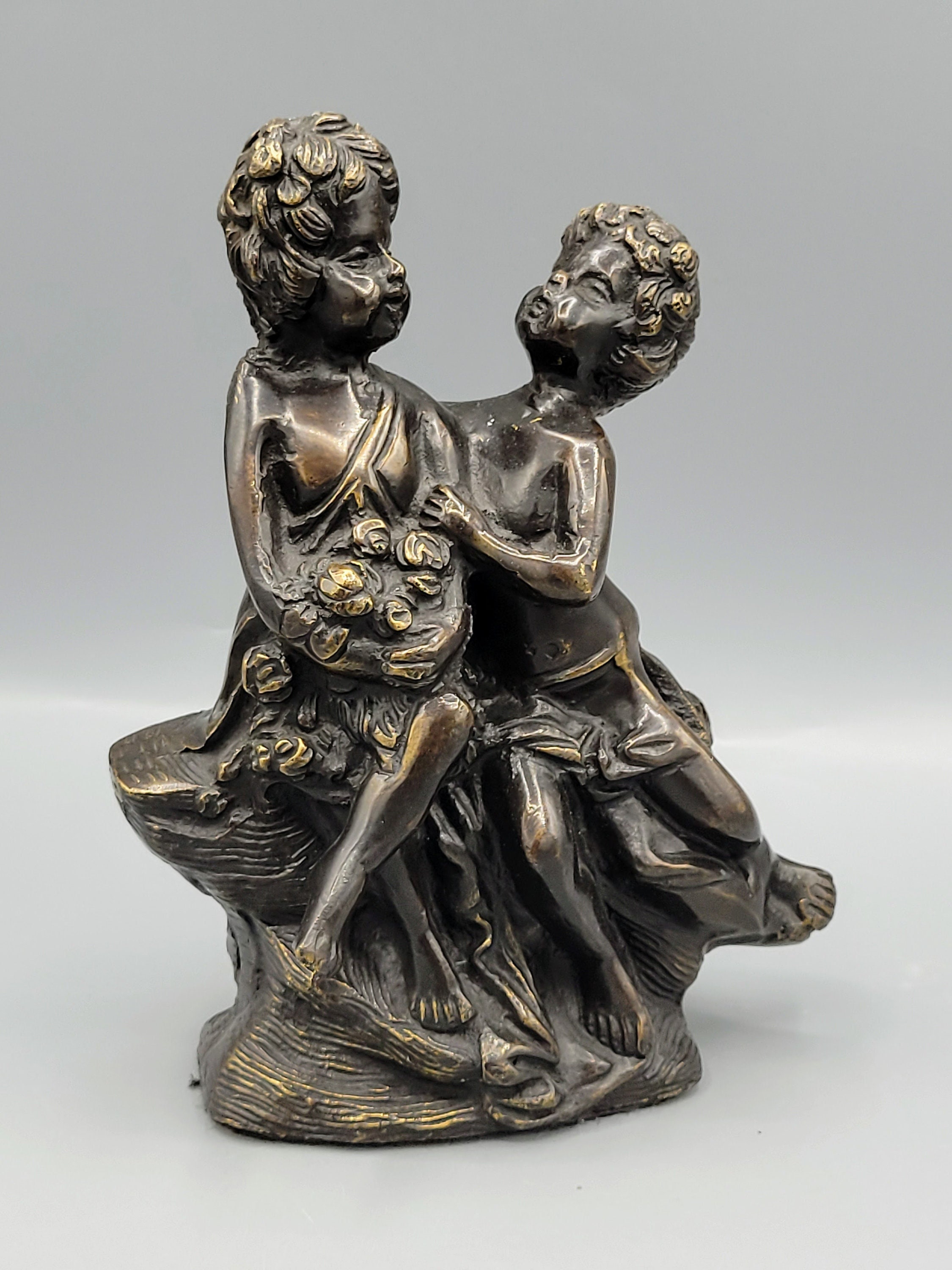 フランス　ヴィンテージ　オーギュスト・モロー　ブロンズ 天使の像 大理石台座 フランス ヴィンテージ オーギュスト・モロー ブロンズ 天使の像