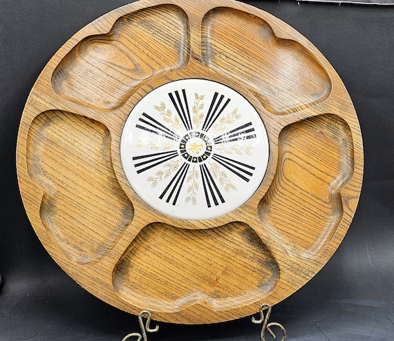 Sero Wood, Japan Mid Century Serving Pieces With Hand Painted