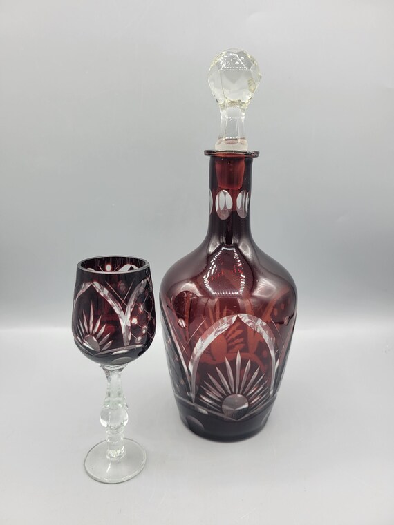 ボヘミアンガラス デキャンタ kk01 No.7570/7571「デキャンタ