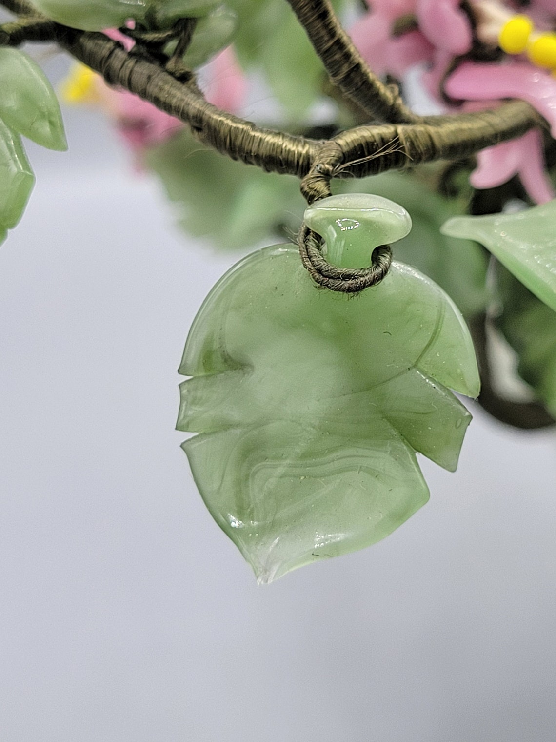 Vintage Jade Agate Glass Bonsai Tree Midcentury Chinese Etsy