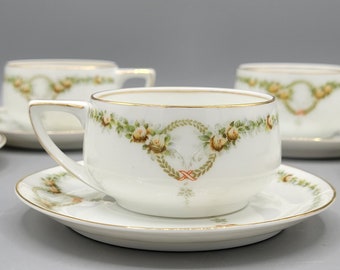 Rosenthal Donatello Briar Rose ~ Demitasse Tea Cups & Saucers X 5