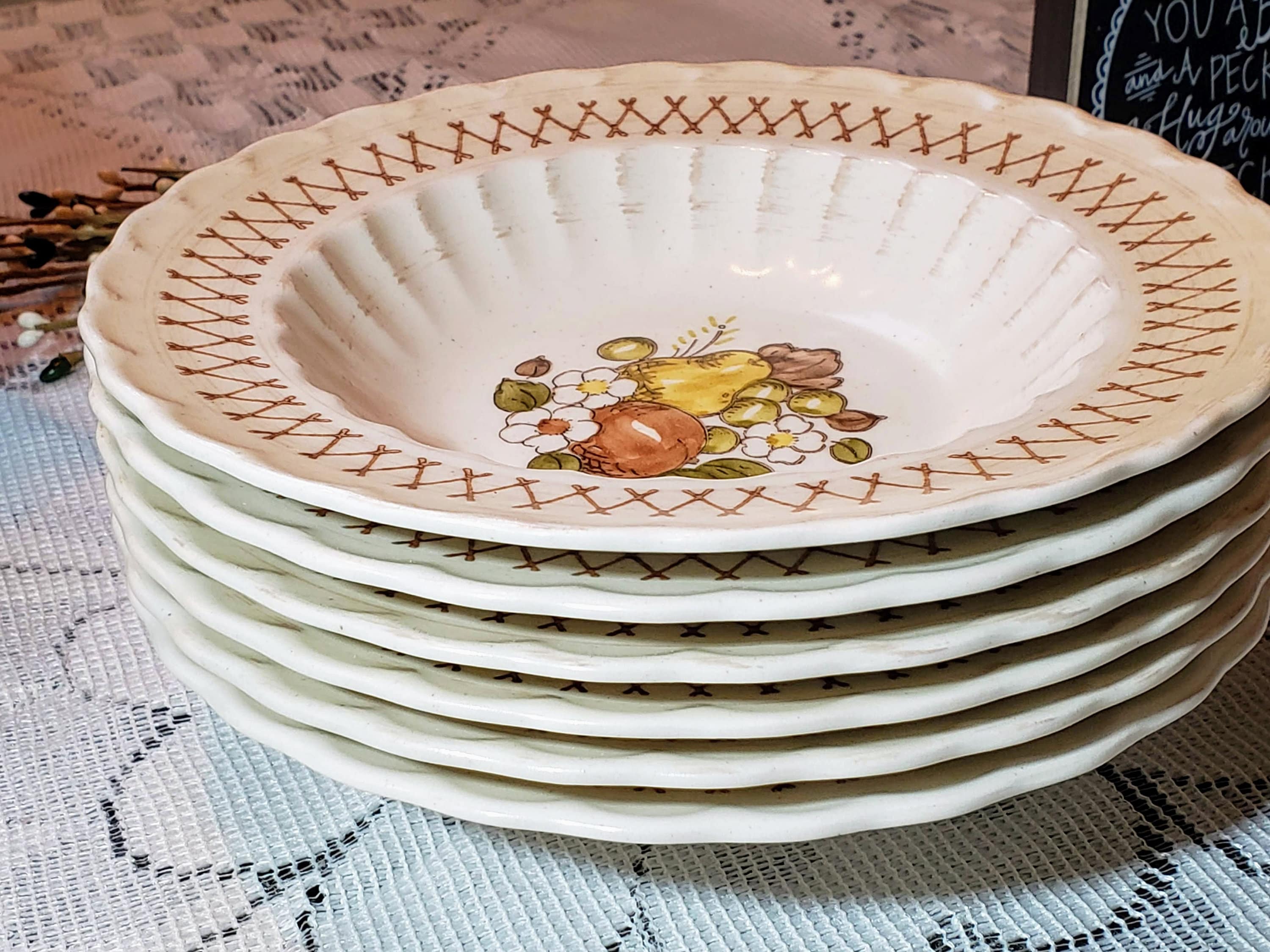 Metlox Poppytrail Fruit Basket Vernon Ware ~ California Pottery