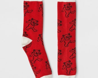 Grateful Dead Vintage Concert Inspired Socks ~ Wear Your Band ~ Rock Band Clothing ~ AC/DC, David Bowie ~ Men&#39;s and Ladies&#39; ~ Crew & Ankle