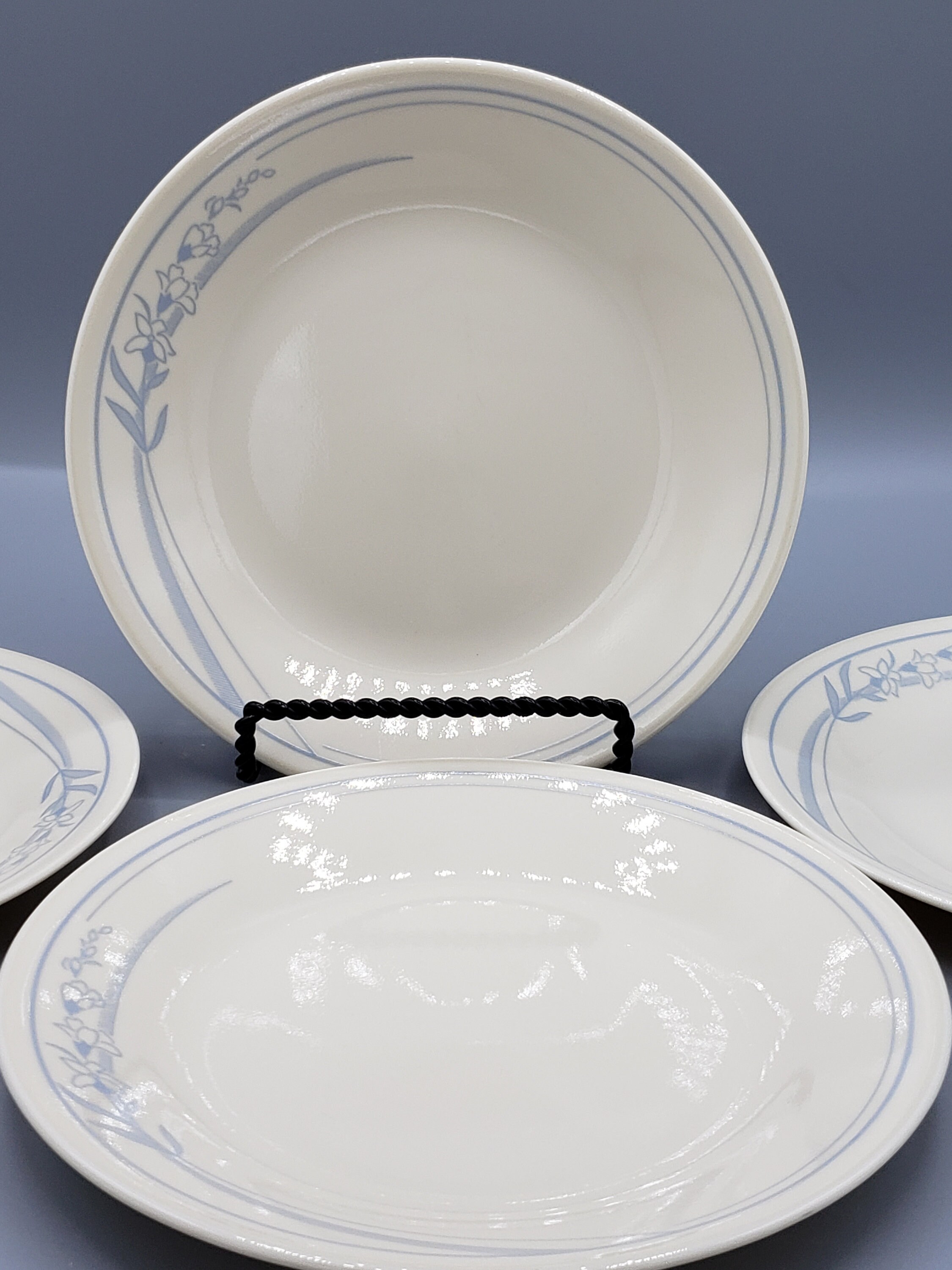 Lot 2 vintage replacement Corelle SHADOW IRIS 7" Bread Dessert Plates solid rim Lot 2 vintage replacement Corelle SHADOW IRIS 7" Bread Dessert Plates solid rim