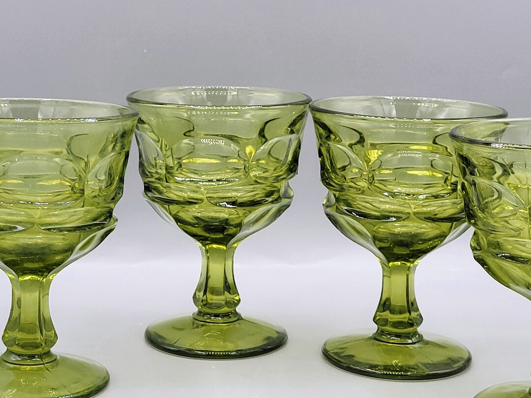 Retro Fostoria Argus Green Glasses You Choose Wine Glasses or Water