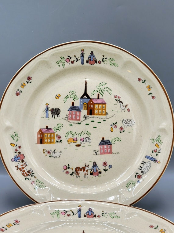 Vintage Stoneware Dinnerware Newcor Our Country & Heirloom Etsy