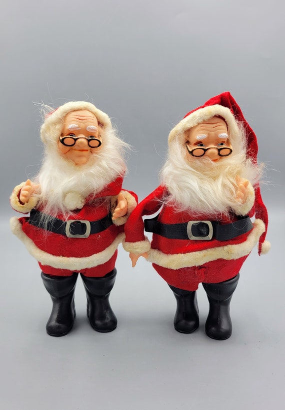 Midcentury Pair of Vintage Santa Claus Figures ~ Made in Japan