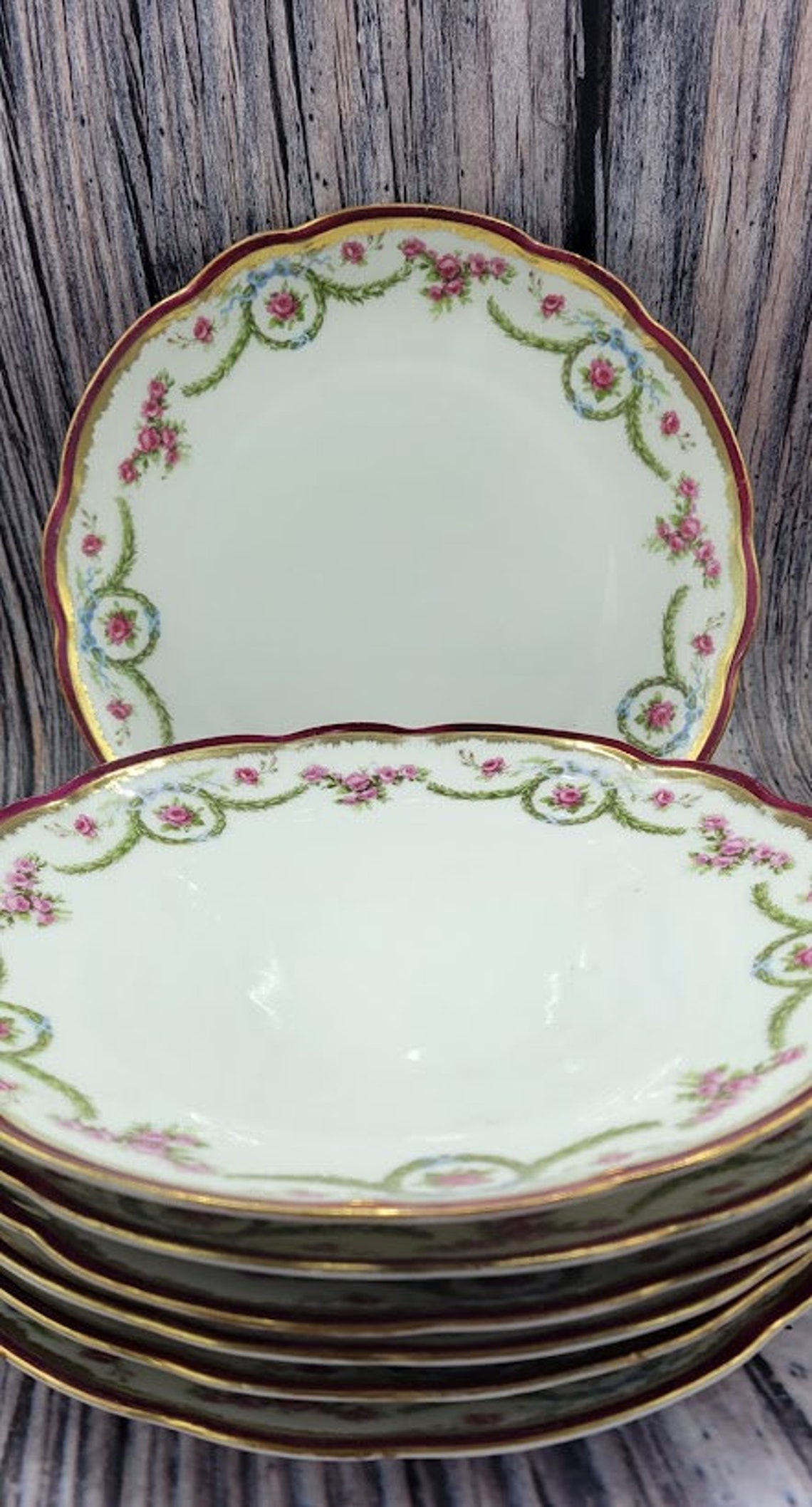 Porcelain Luncheon Plates Made in Germany Set of 7 Etsy