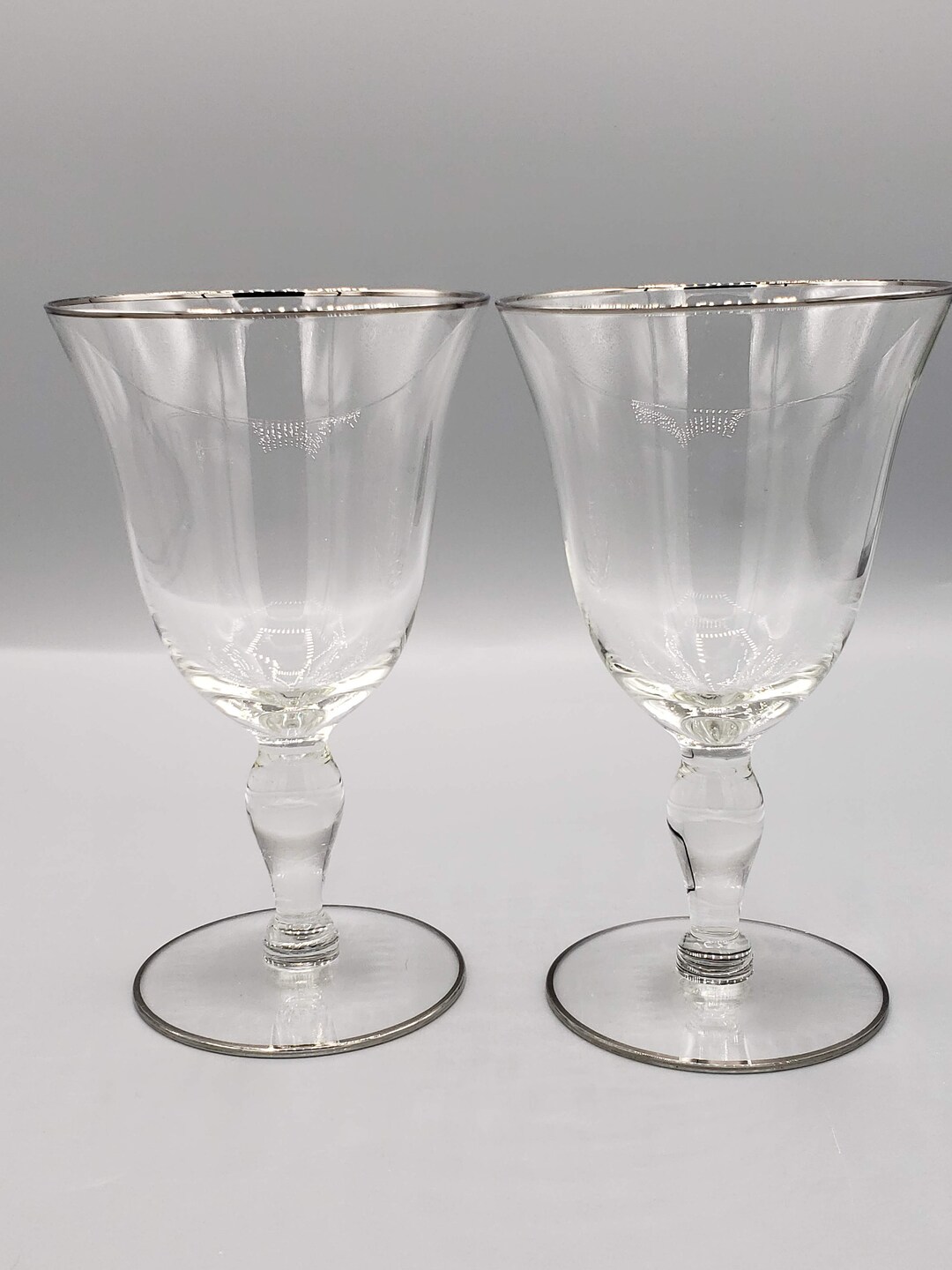 Glastonbury Lotus Glasses Prelude With Platinum Trim, Sprite LAST SET