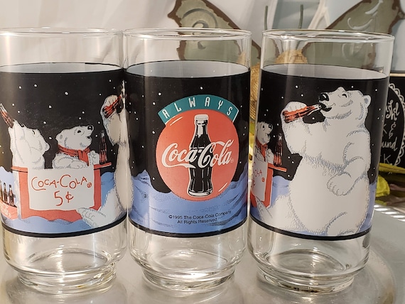 Indiana Glass Coca Cola Polar Bears Advertising Glasses ~ Coke Collectible  Daddy & Baby Bears Holiday Soda Glassware ~ Unique Gift Ideas Set - Etsy
