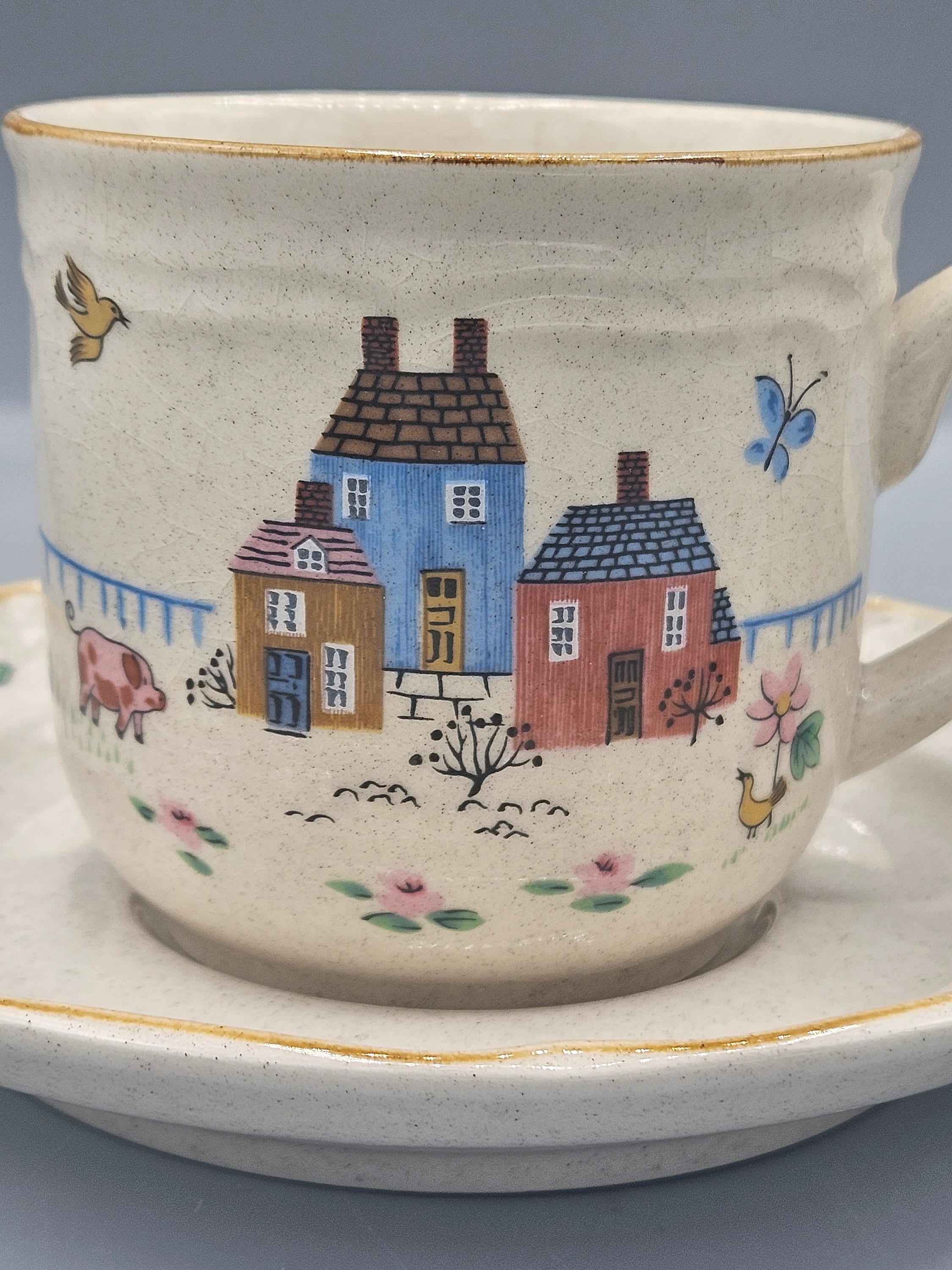 Vintage International China Heartland Stoneware Dinnerware ~ Cups