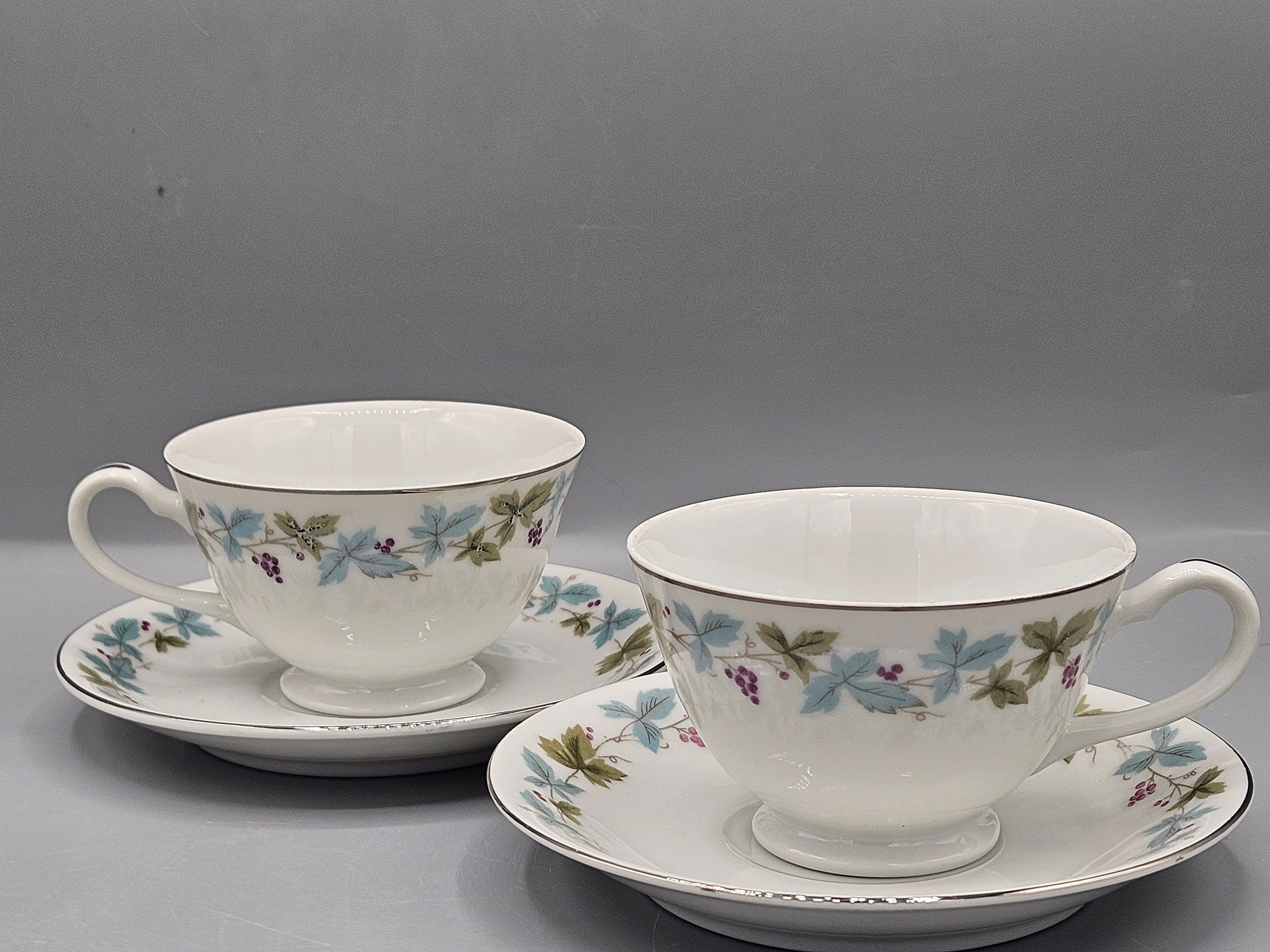 Vintage by Fine China of Japan ~ Blue, Green Leaves, Purple Grapes