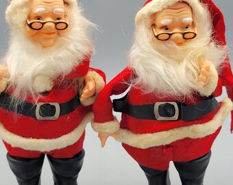 Midcentury Pair of Vintage Santa Claus Figures ~ Made in Japan