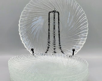 Arcoroc Seabreeze Swirled, Textured Glass Dishes ~ You Choose Replacement Dishes: Salad or Dinner Plates, Cups & Saucers, or 8 oz Coolers