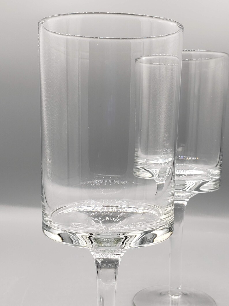 Tall Straight Sided Wine Glasses Water Goblets Vintage Etsy