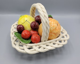 Bassano Made in Italy ~ Ceramic Fruit Basket ~ Hand Made Art