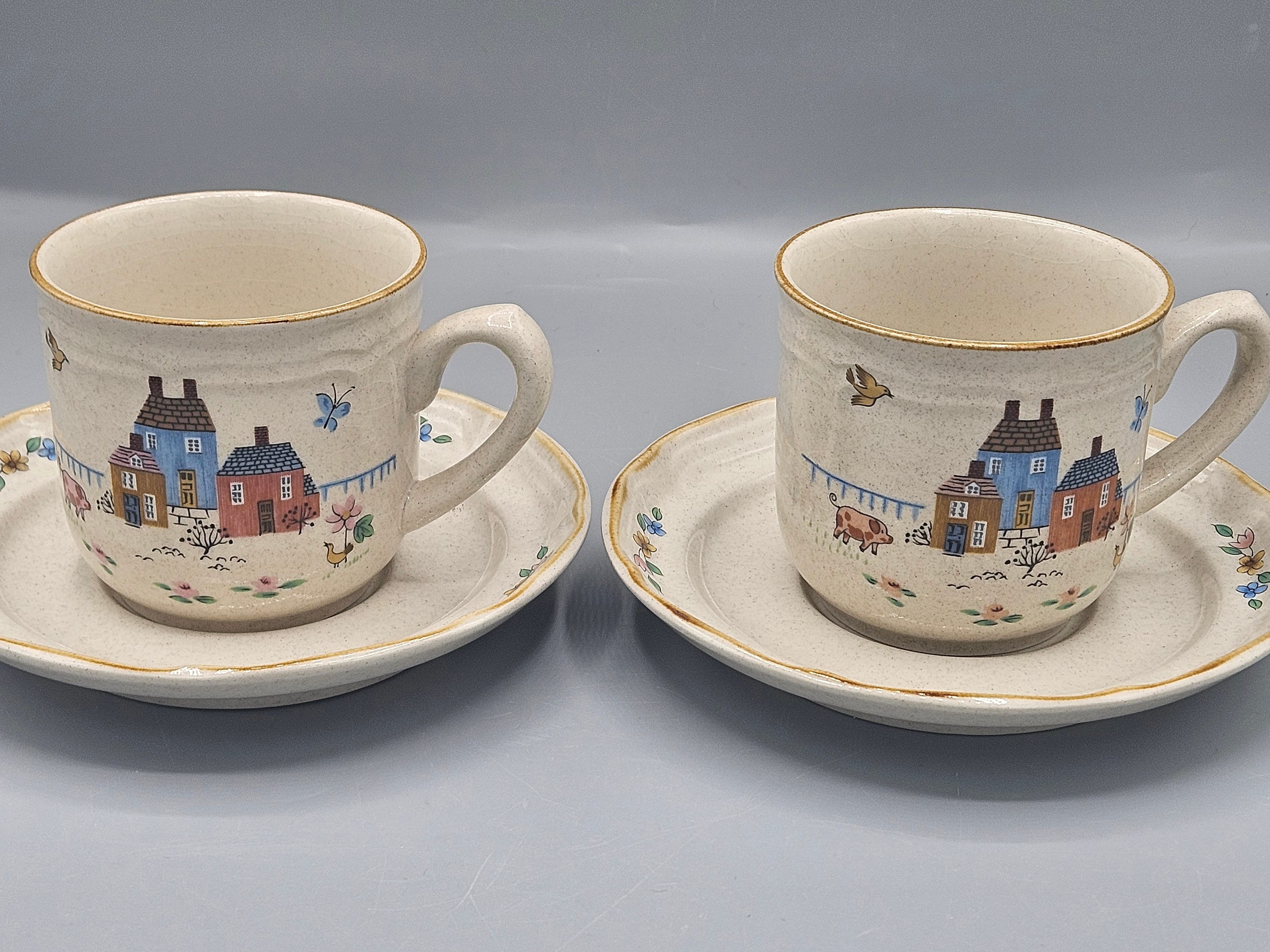 Vintage International China Heartland Stoneware Dinnerware ~ Cups