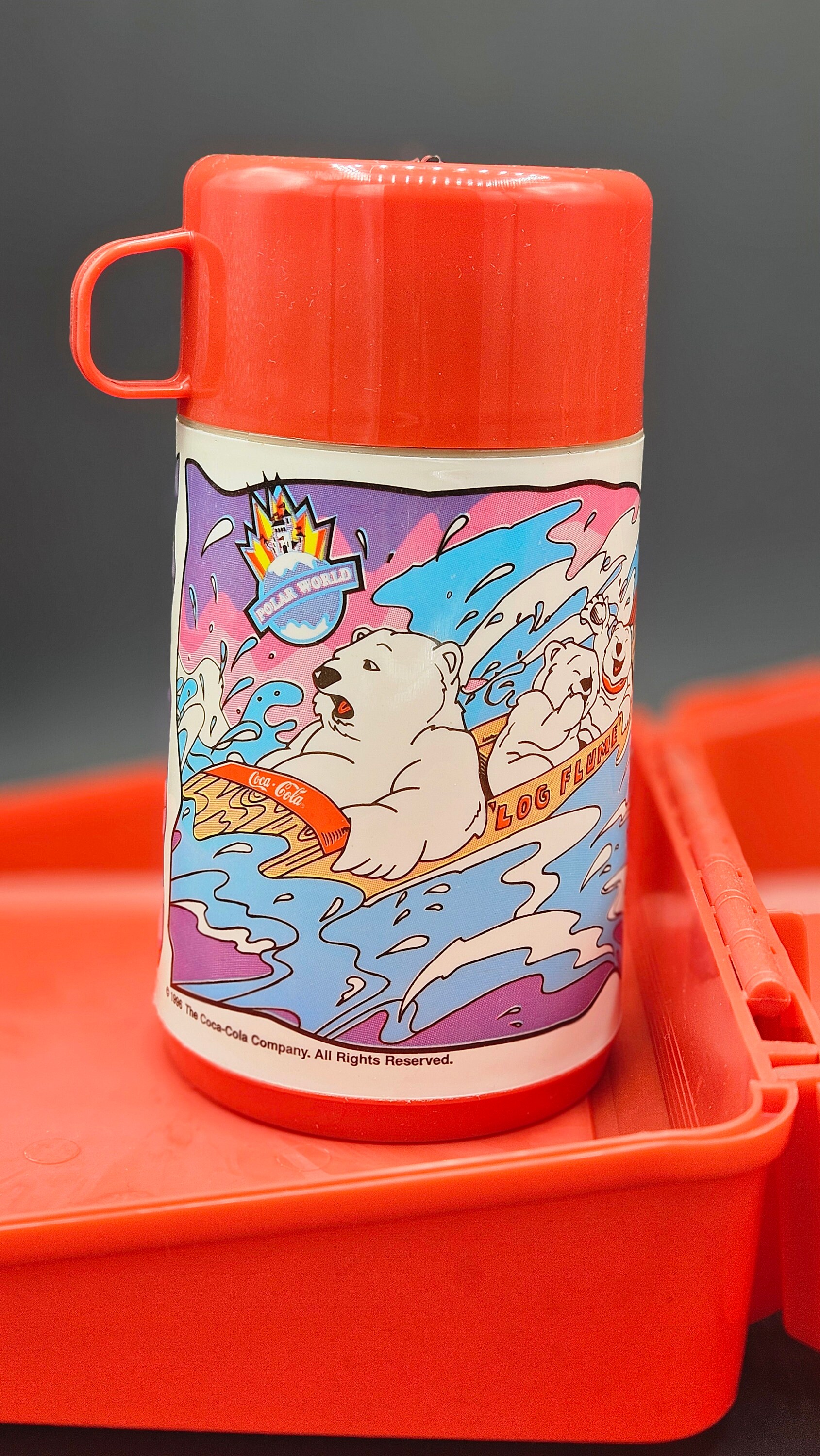 Retro New Condition 1996 Red Aladdin Polar World Log Flume Coca