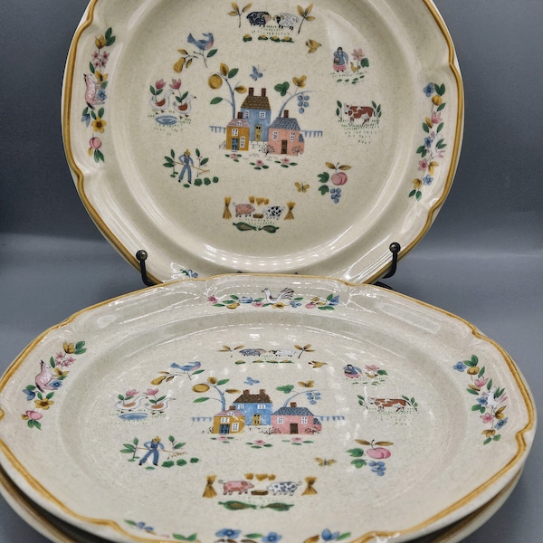 Vintage International China Heartland Farmhouse Stoneware Dinnerware You Choose Replacement Pastoral Dinner Dishes: Dinner or Salad Plates
