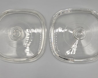 Vintage PYREX Glass Casserole Lids for Corning Ware Dishes ~ You Choose Replacement:  2 Quart Regular or Large Knob A9C OR G1C French White