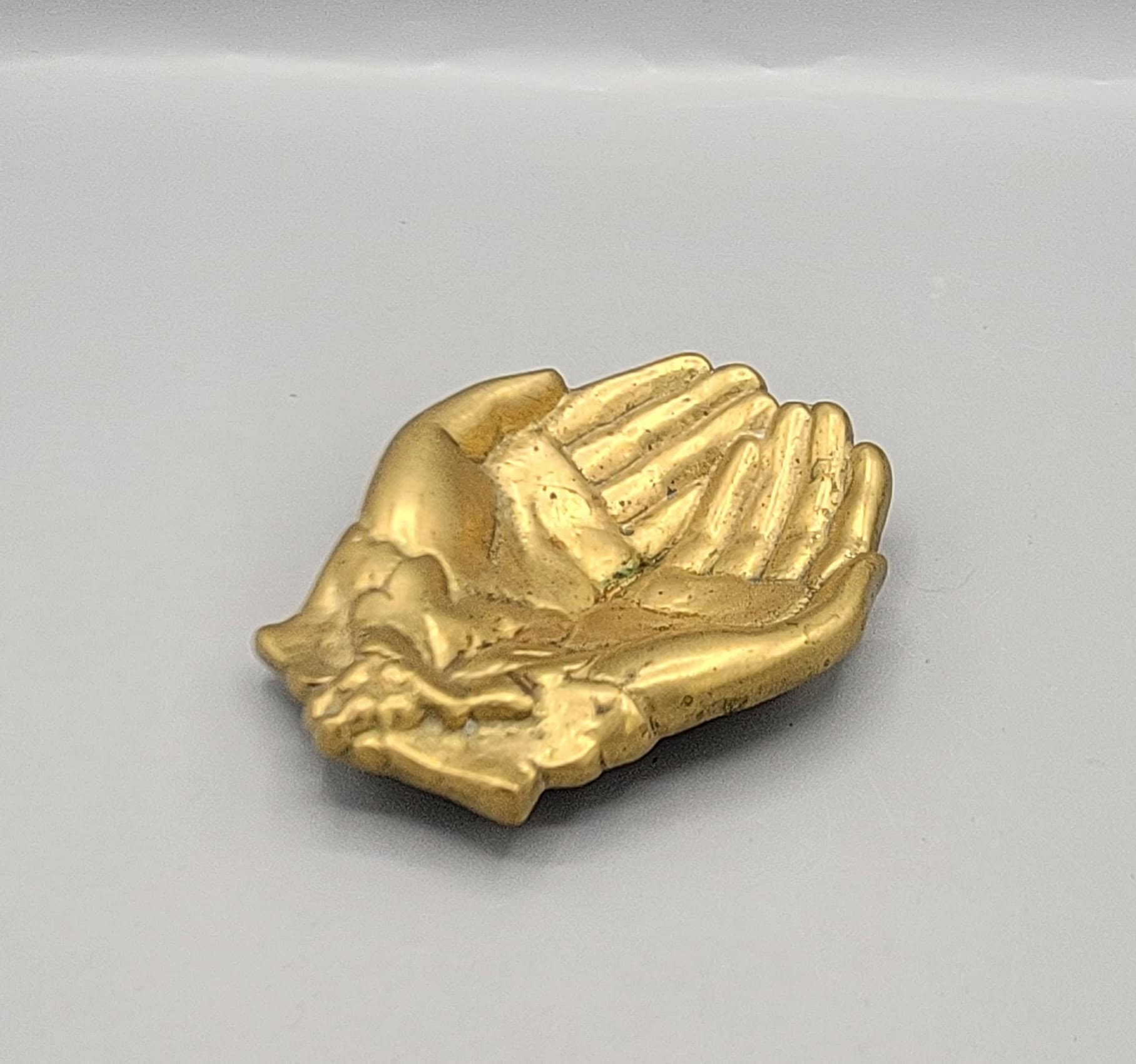 Queen Victoria's Cupped Hands Brass Trinket Tray ~ Antique French