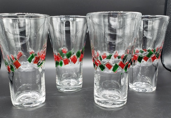 Red Series Bubble Tumblers - Set of 4 Glasses 