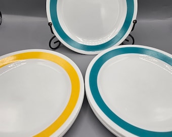 Corelle Corning Replacement Bread & Butter Plates ~ You Choose Sundance Yellow or Teal ~ Retro Lemon Aqua Turquoise Glass Dinnerware Dishes