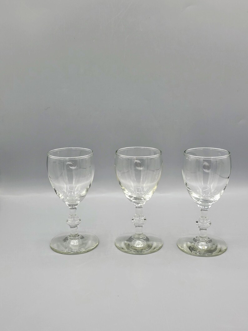Libbey Claret Wine Glasses Set of 3 Midcentury Etsy