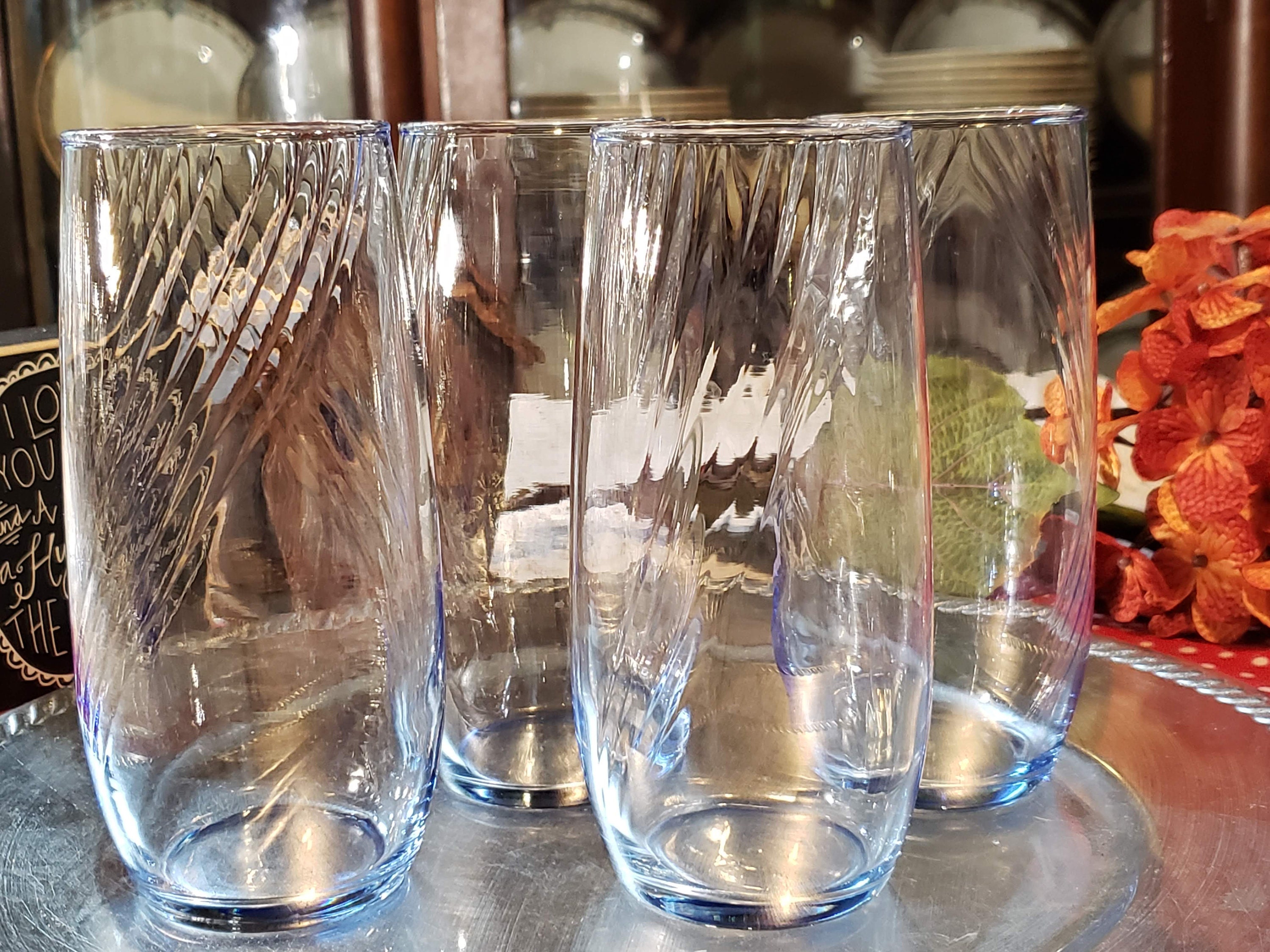 You Choose Libbey Optic Swirl Drinking Glasses Misty Blue Etsy