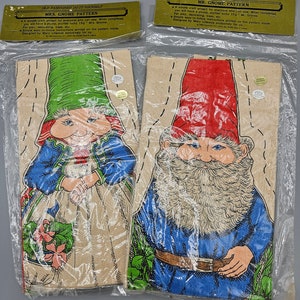 Vintage novo no pacote 1980 Shackman Old Fashioned Family Set ou Mary Lillemoe Mr & Mrs Gnome Dolls Pattern ~ Artesanato fácil caseiro, projetos