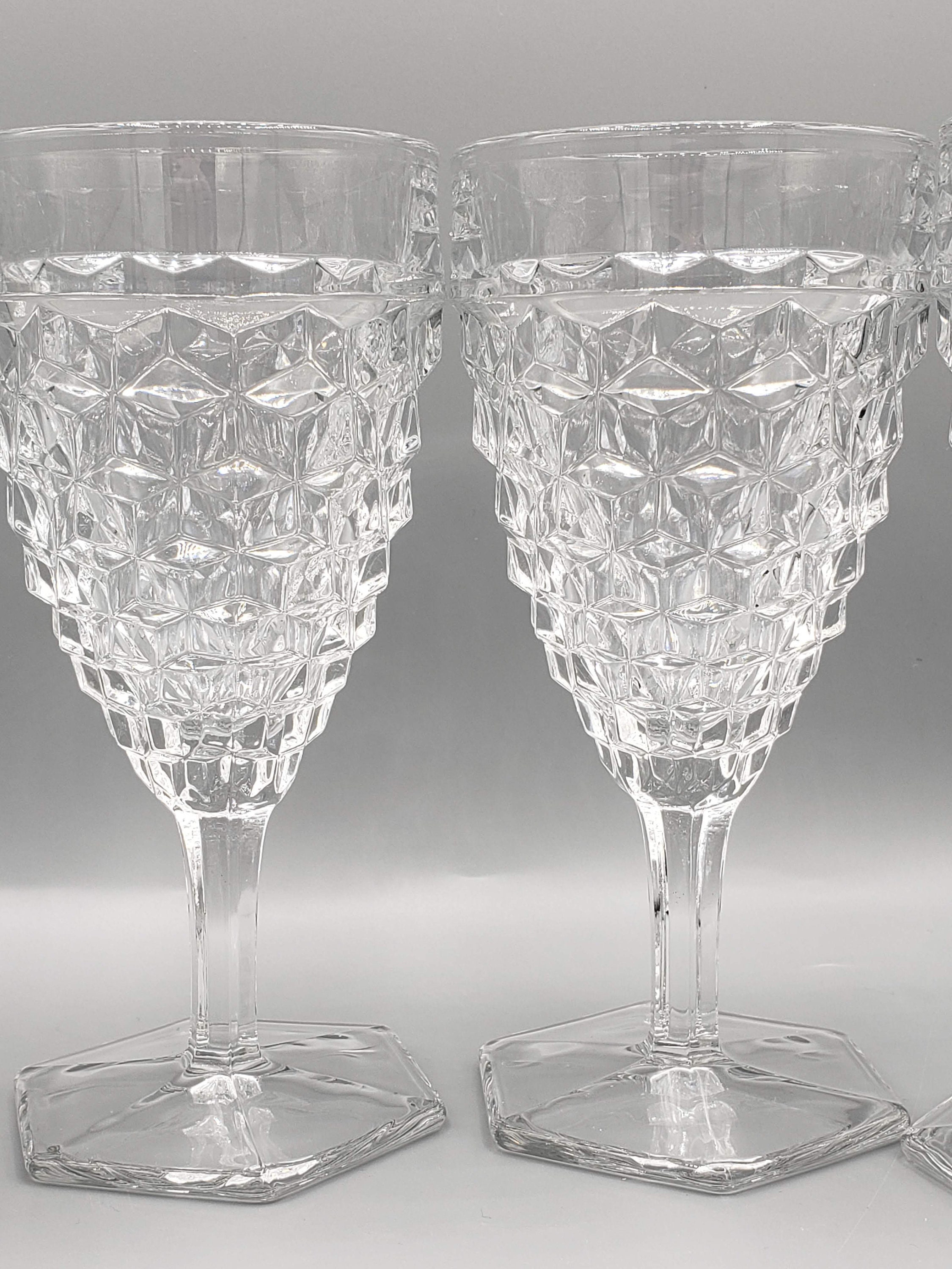 Beautiful Set of 6 Crystal Water Goblets “Fascination” By Cristal