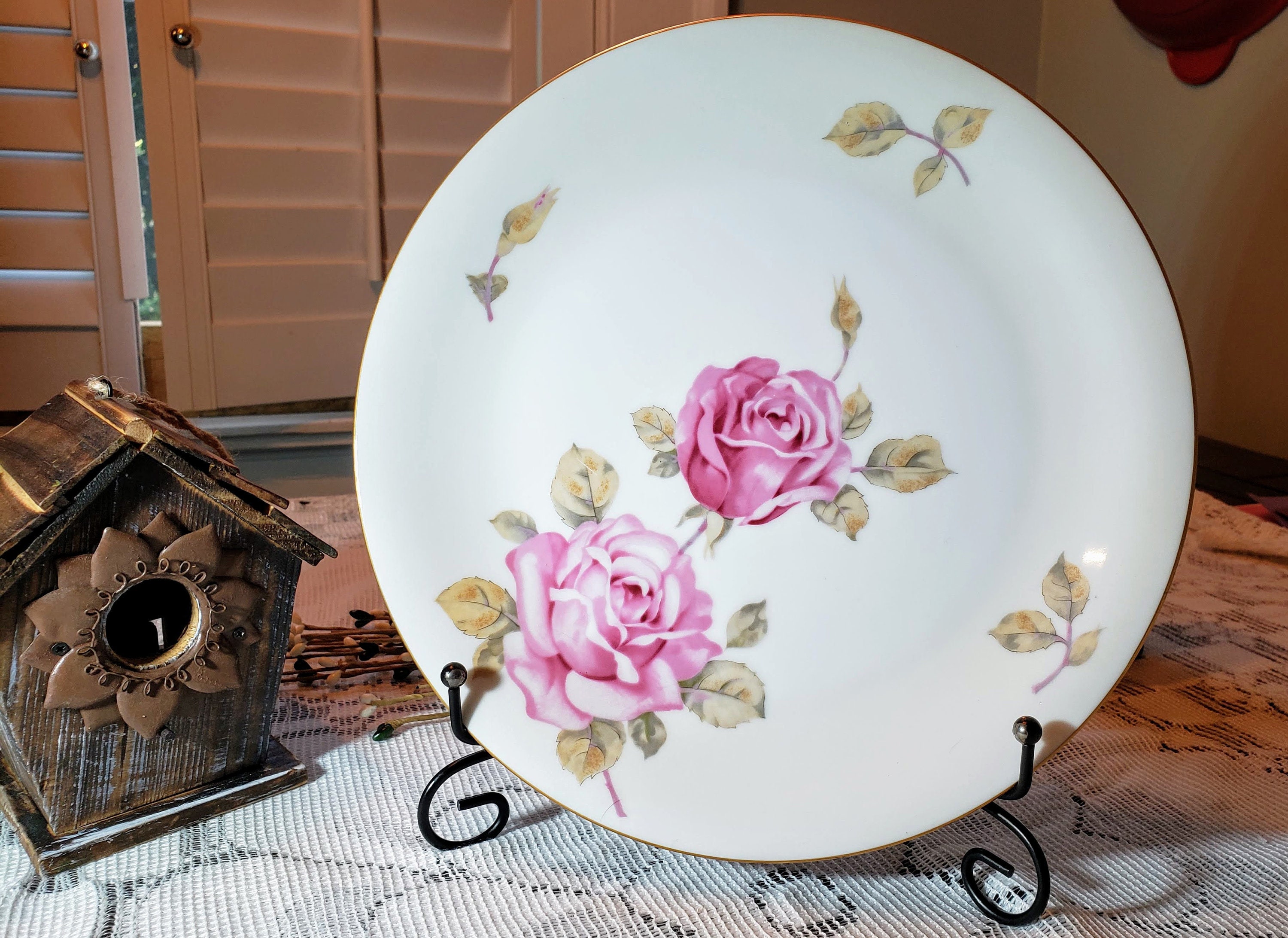 1968-1969 Arabia Johanna プレート25㎝ Nasco made in Japan flower butterfly leaf set of 3 vintage