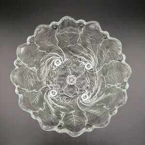 Indiana Glass Clear Wild Rose Bowl ~ Large Embossed 9 3/8" Salad, Pasta, Fruit Serving Centerpiece Dish ~ Shabby Whimsy Core Chic Home Decor