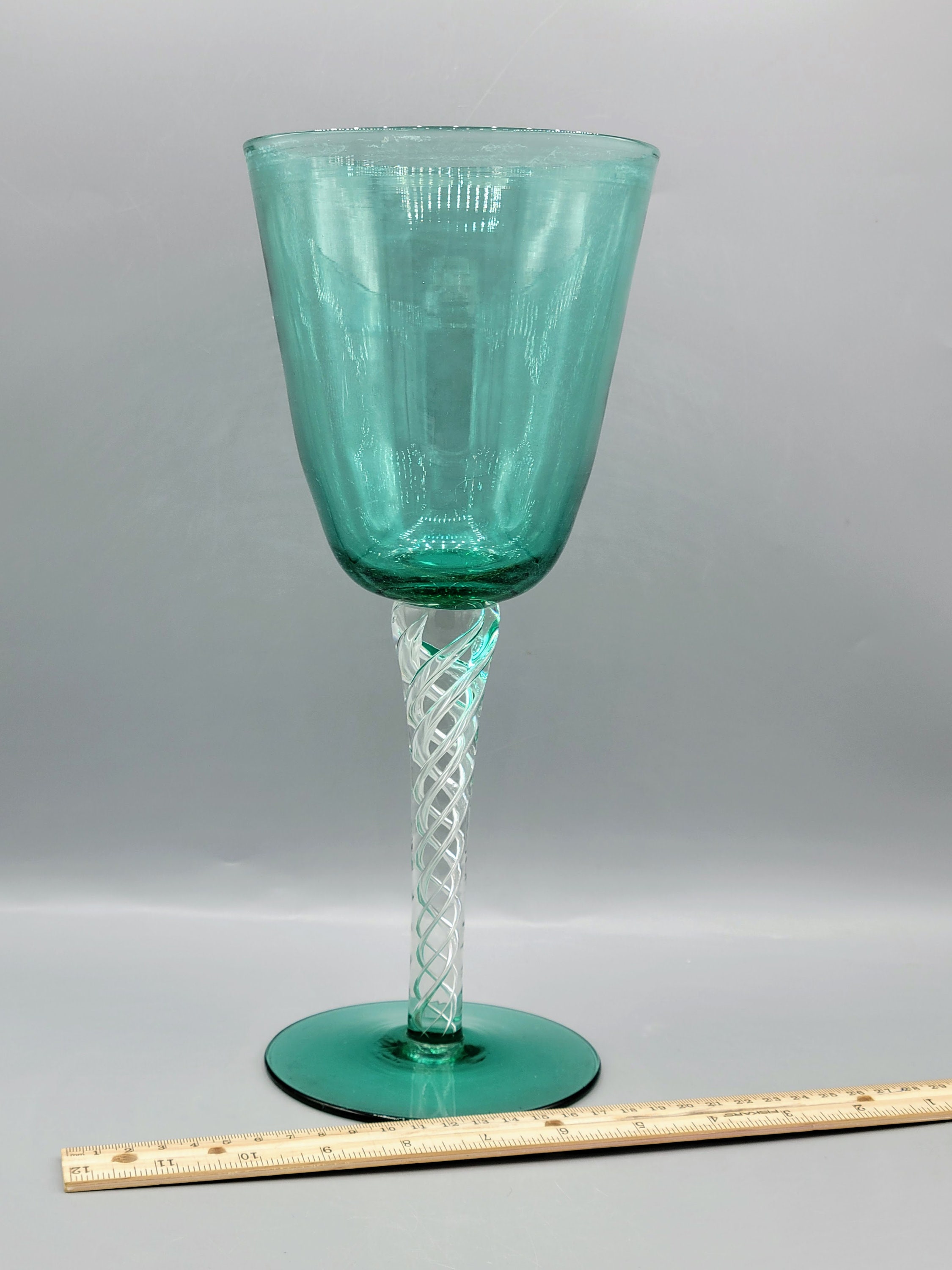 Blenko Air Twist ~ Gorgeous Oversized Hand Blown Wine Glass With